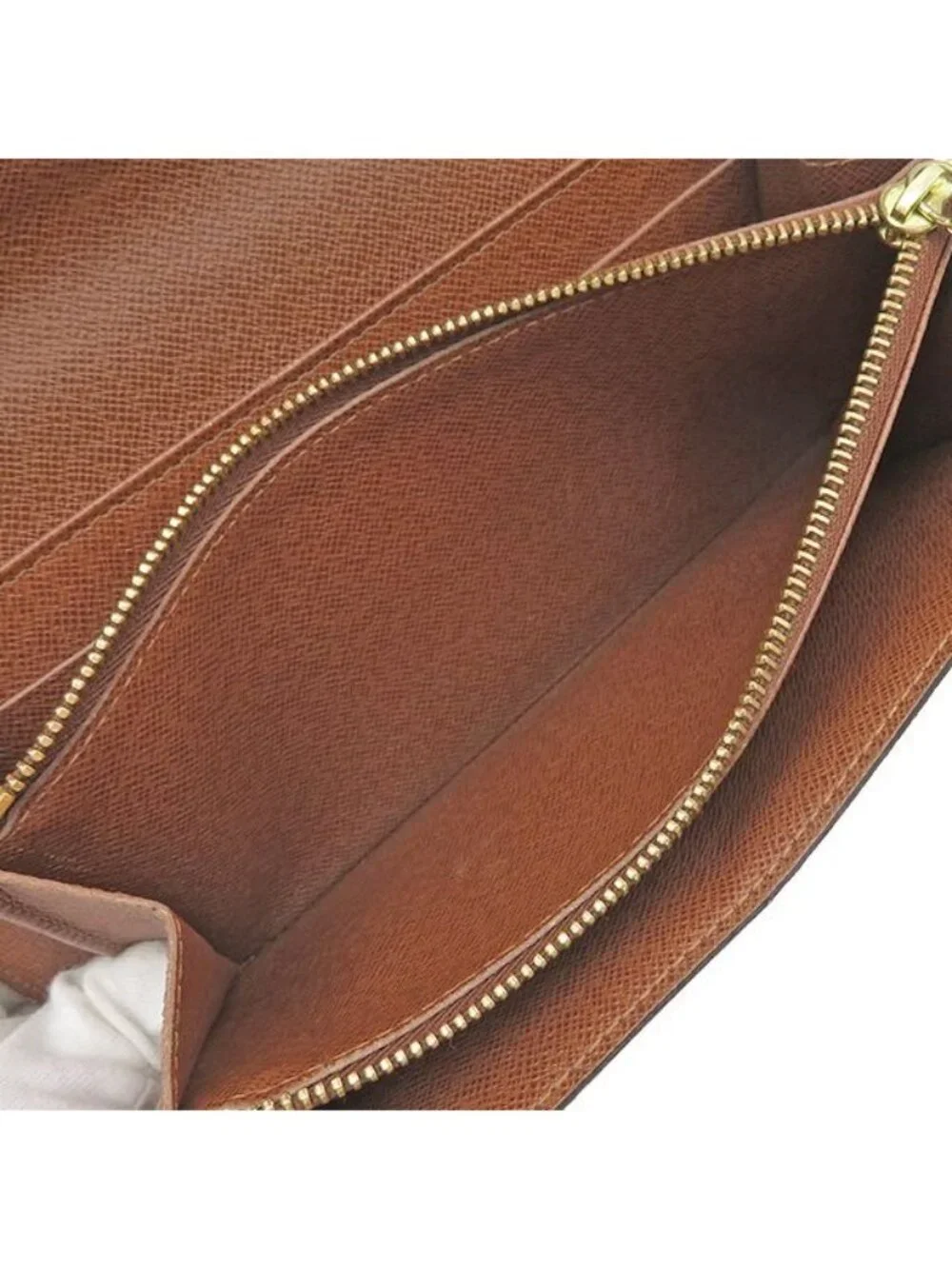 Louis Vuitton Wallet Portefeuille Sarah Monogram Canvas Gold Brown Bifold